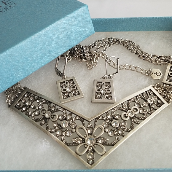 Swarovski Jewelry - Swarovski Touchstone Guardian Neckace & Earrings Set NIB